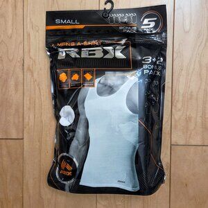 New RBX Men's x4 White A-Shirt Underwear Sz Small Bonus Pack Cotton Poly